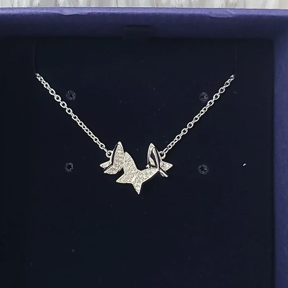 Swarovski Collar Lilia Mariposa Blanco Rhodium Plated 5636421 Necklace S CRY/RHS - Picture 7 of 10